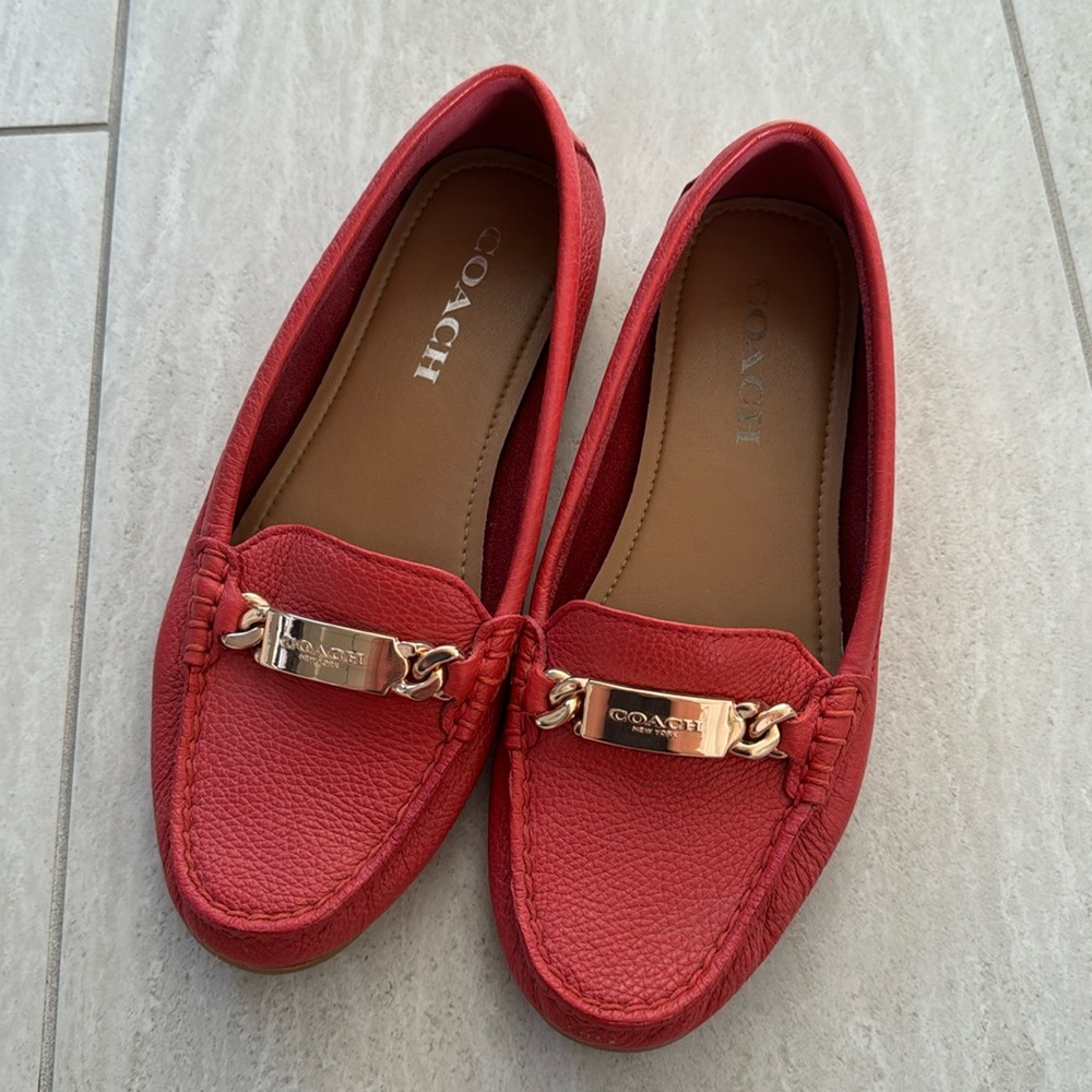 Coach orange loafer Size 6.5 B